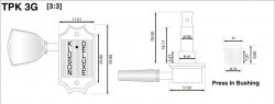 TPKV3- TonePros Kluson 50s   3 3 Drop In press in bushing, 